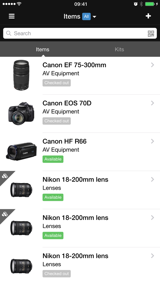 Get an instant overview of available equipment via mobile device