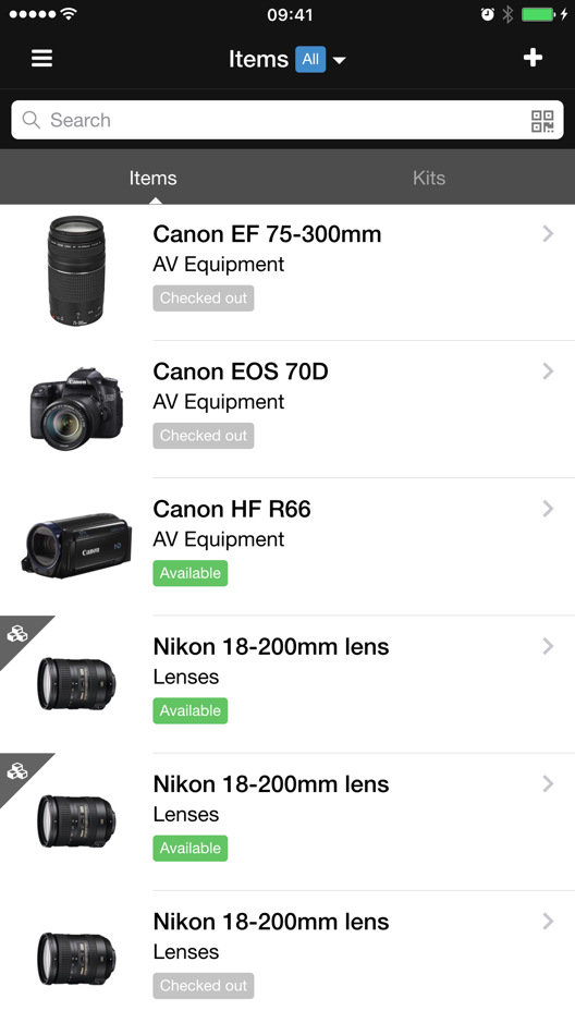 Cheqroom Software - Get an instant overview of available equipment via mobile device