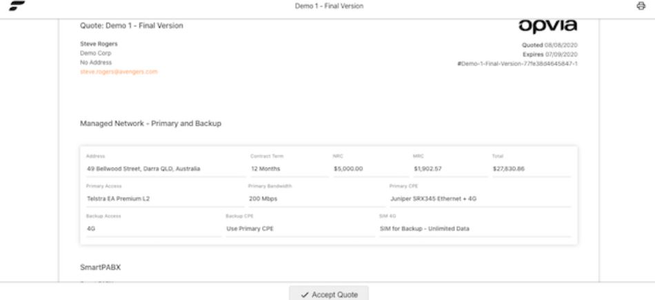 Flexile screenshot: Flexile accept quotes
