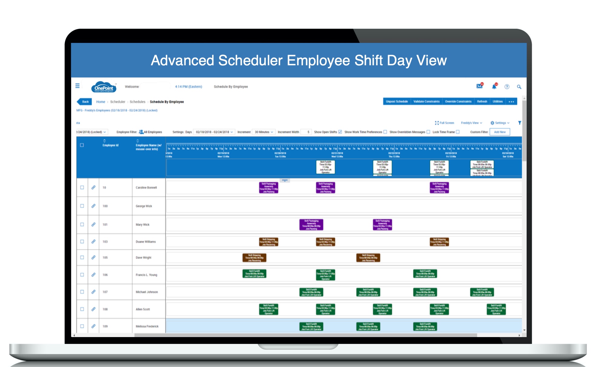 OnePoint HCM employee scheduling