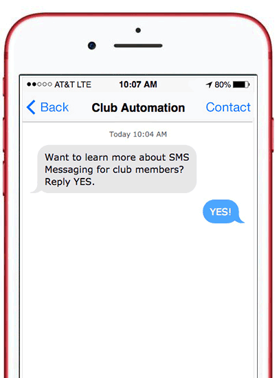Club Automation messaging screenshot