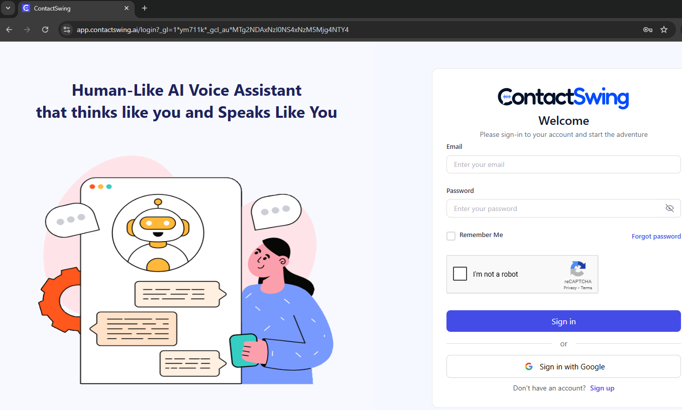 ContactSwing screenshot: Login Screen