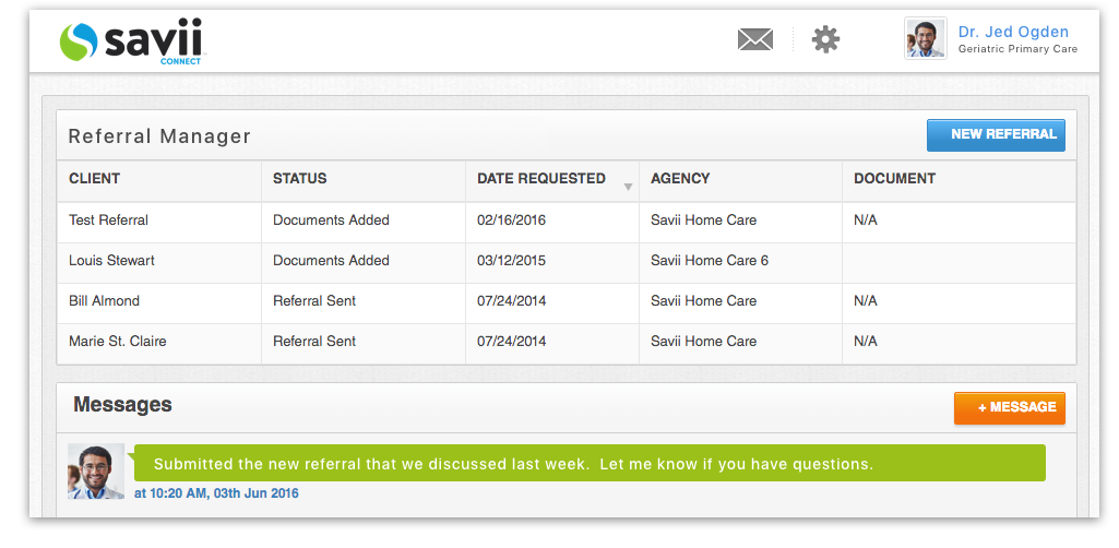 Savii Connect Referral Portal