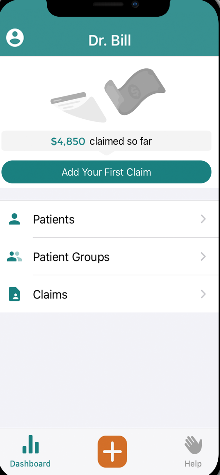 Dr. Bill screenshot: Dr. Bill adding claims