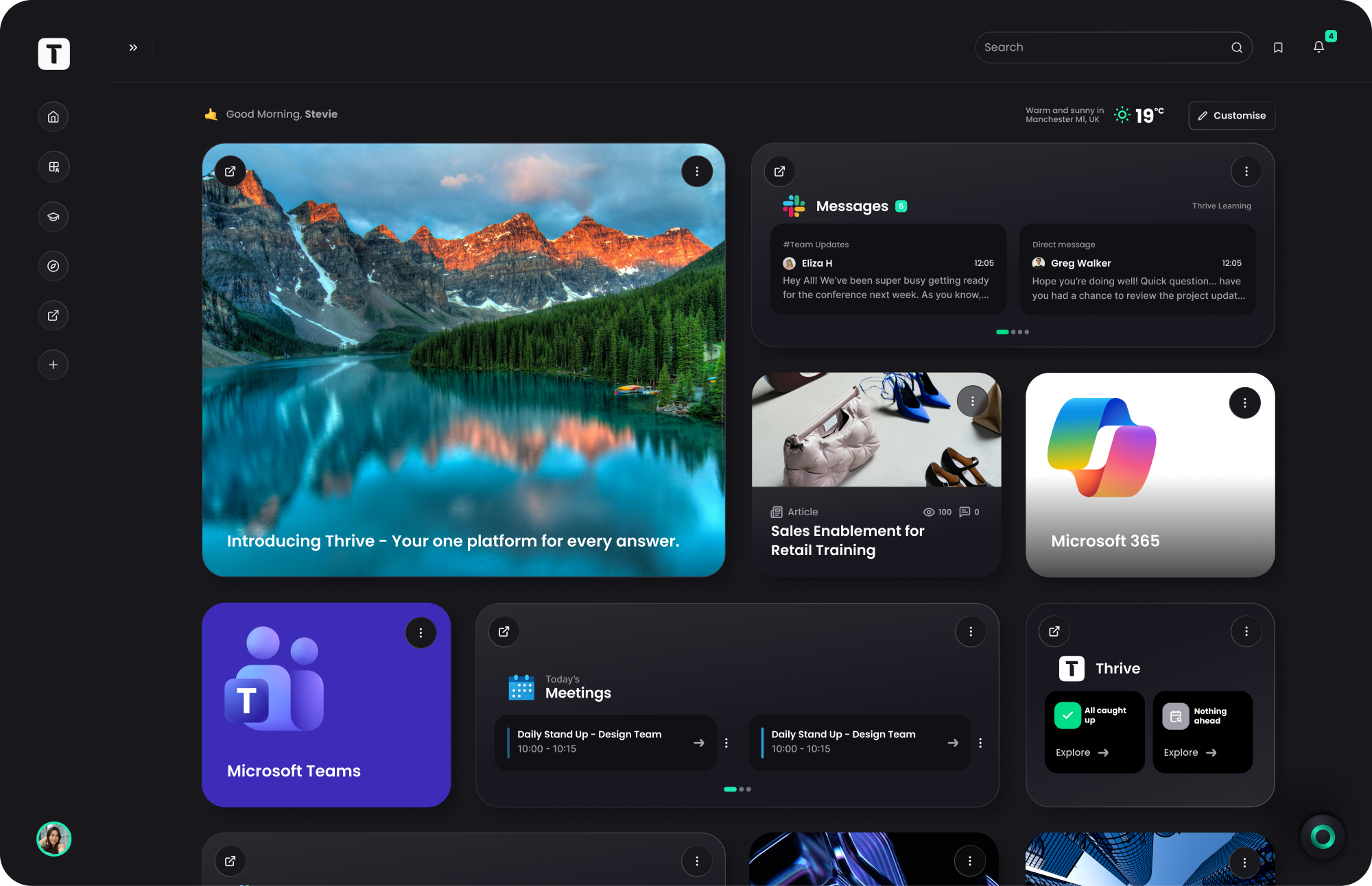 Thrive Software - The Hub:
Your new digital front door, where every app, tool and task comes together in one seamless workspace.