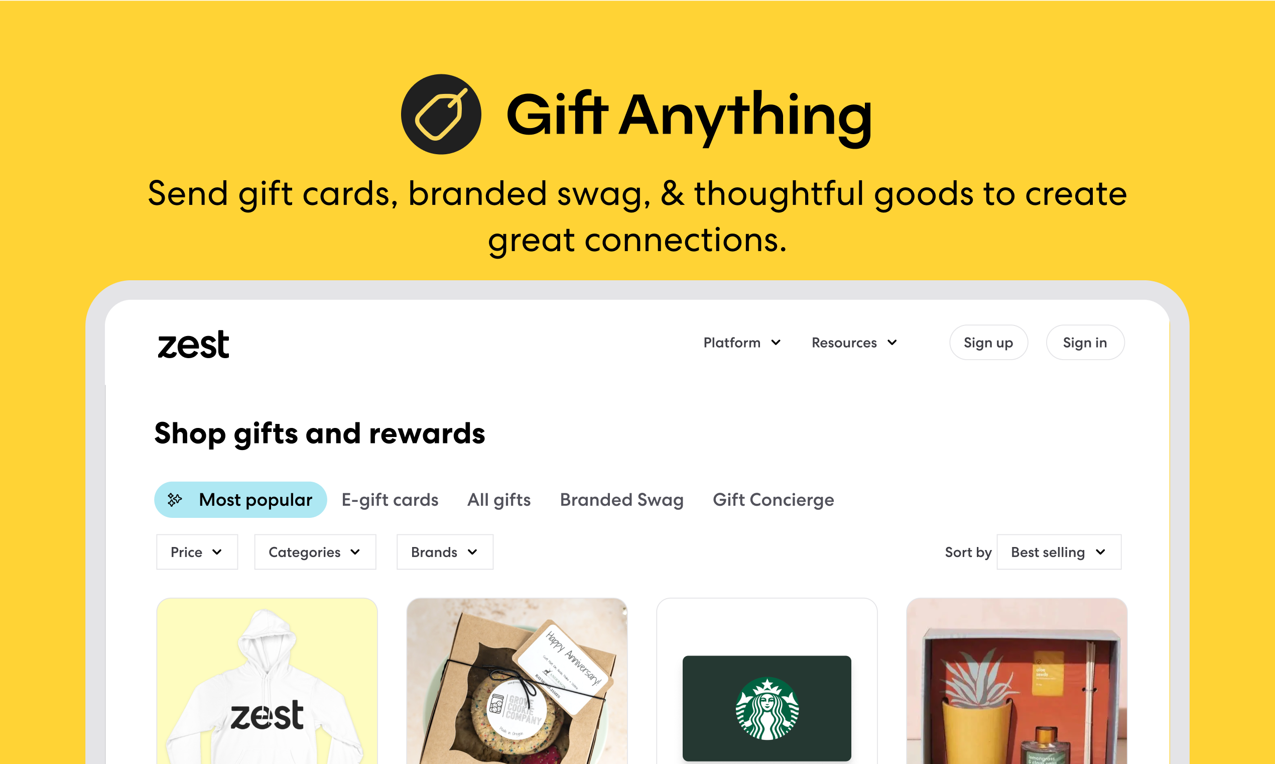 Zest screenshot: Zest - Gift anything