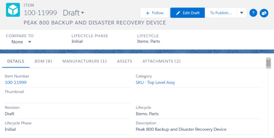 Propel screenshot: Propel item records