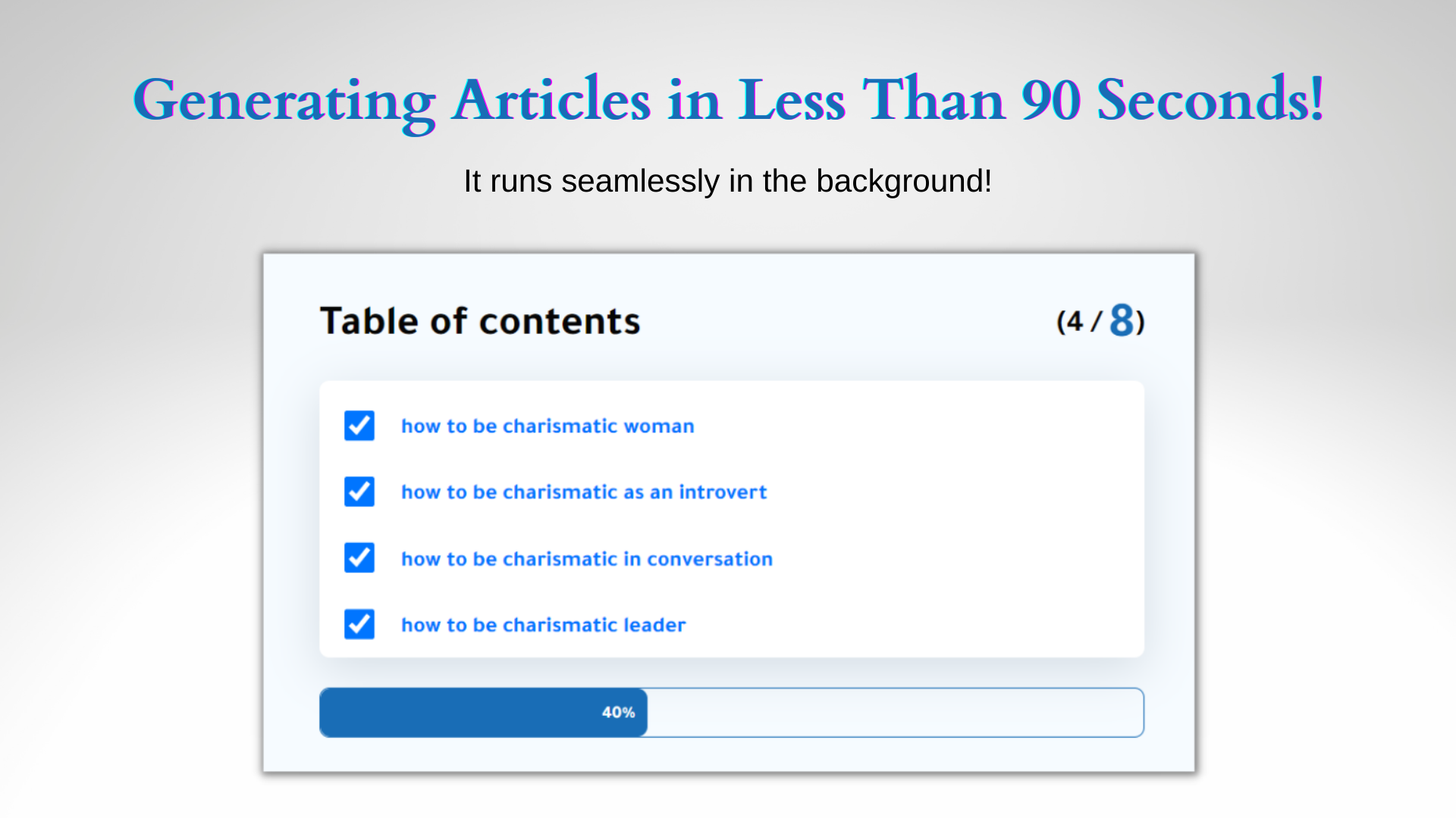 Organize articles with Table of Contents