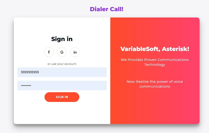 Dialer Software - Dashboad