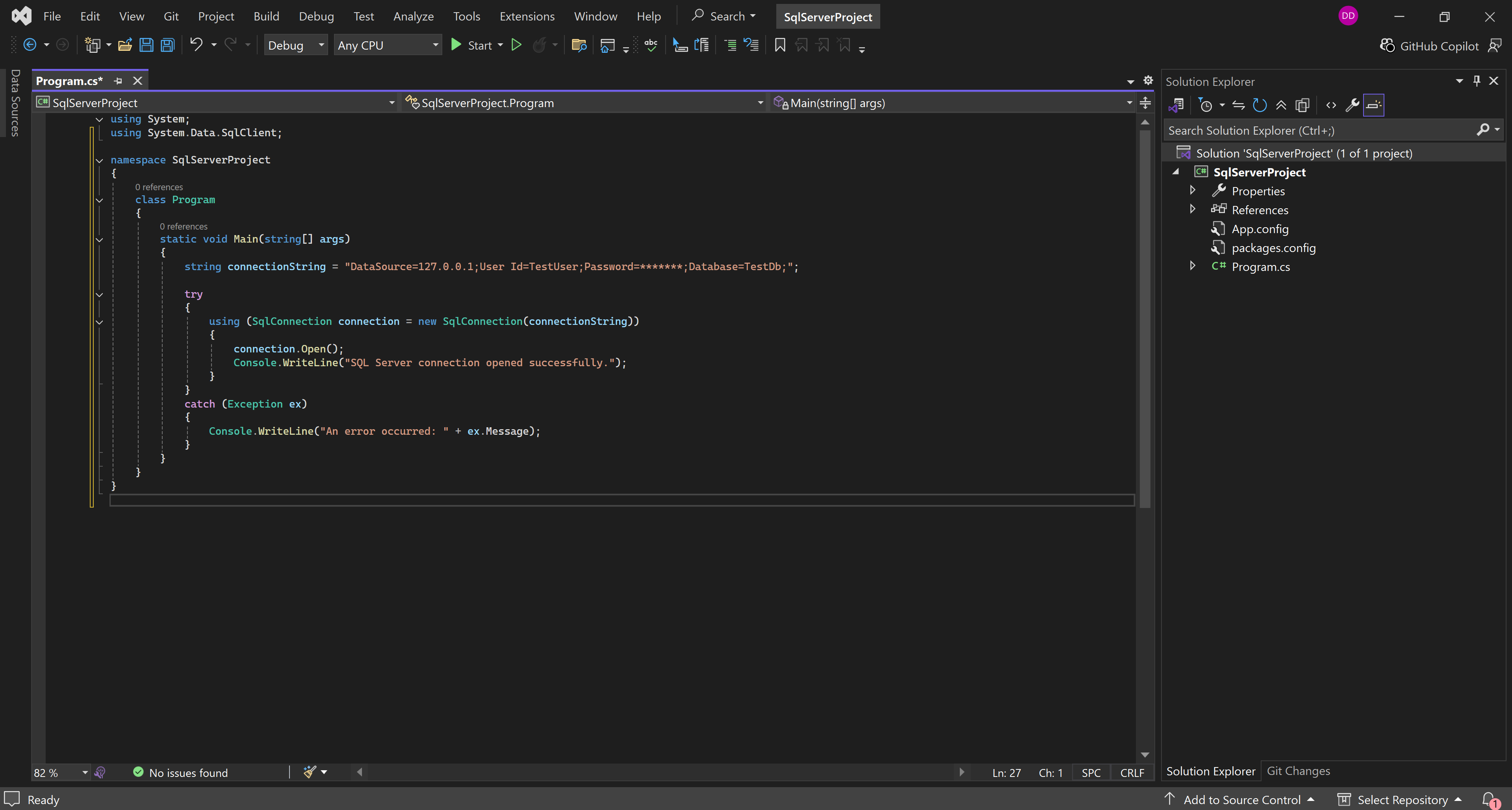 dotConnect for SQL Server screenshot: SQL Server Connection