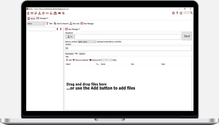 Binfer screenshot: Binfer File Sharing