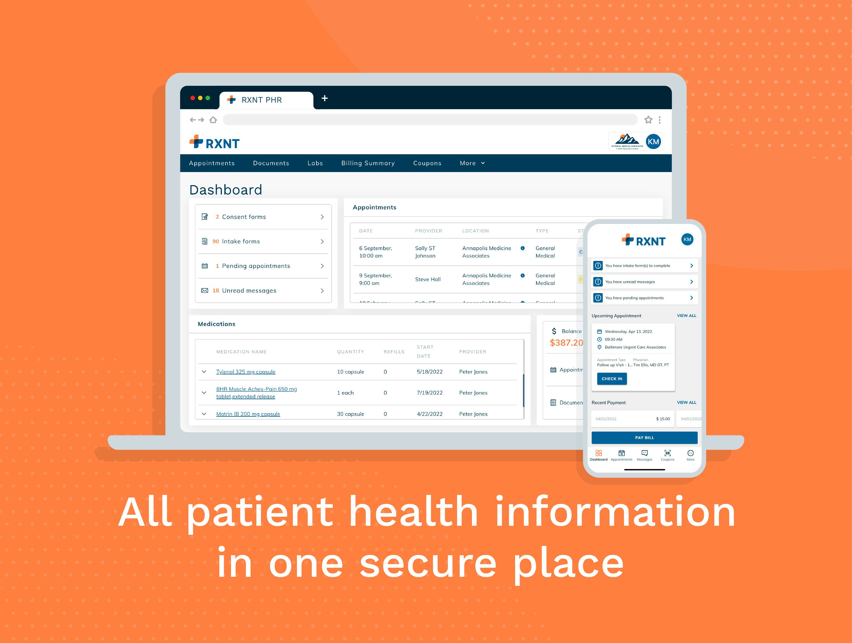 RXNT Software - RXNT Patient Engagement Software. Enable patients to schedule appointments, send messages, review lab results, sign documents & forms, and pay bills online. All patient health information in one secure place. Available for desktop, tablet, and mobile.