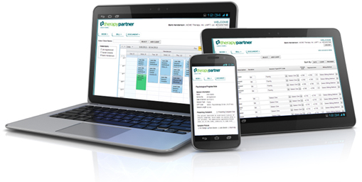 Therapy Partner screenshot: Therapy Partner can be accessed on desktops, tablets or smart phones