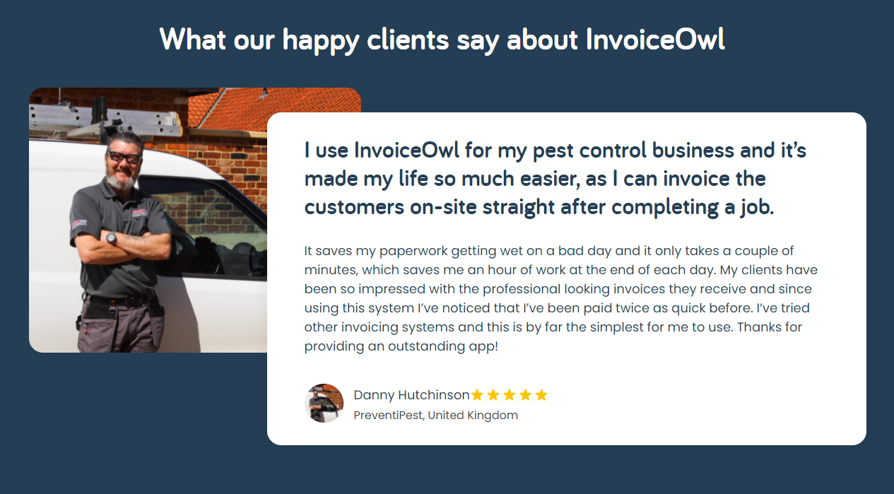 InvoiceOwl Customer Review