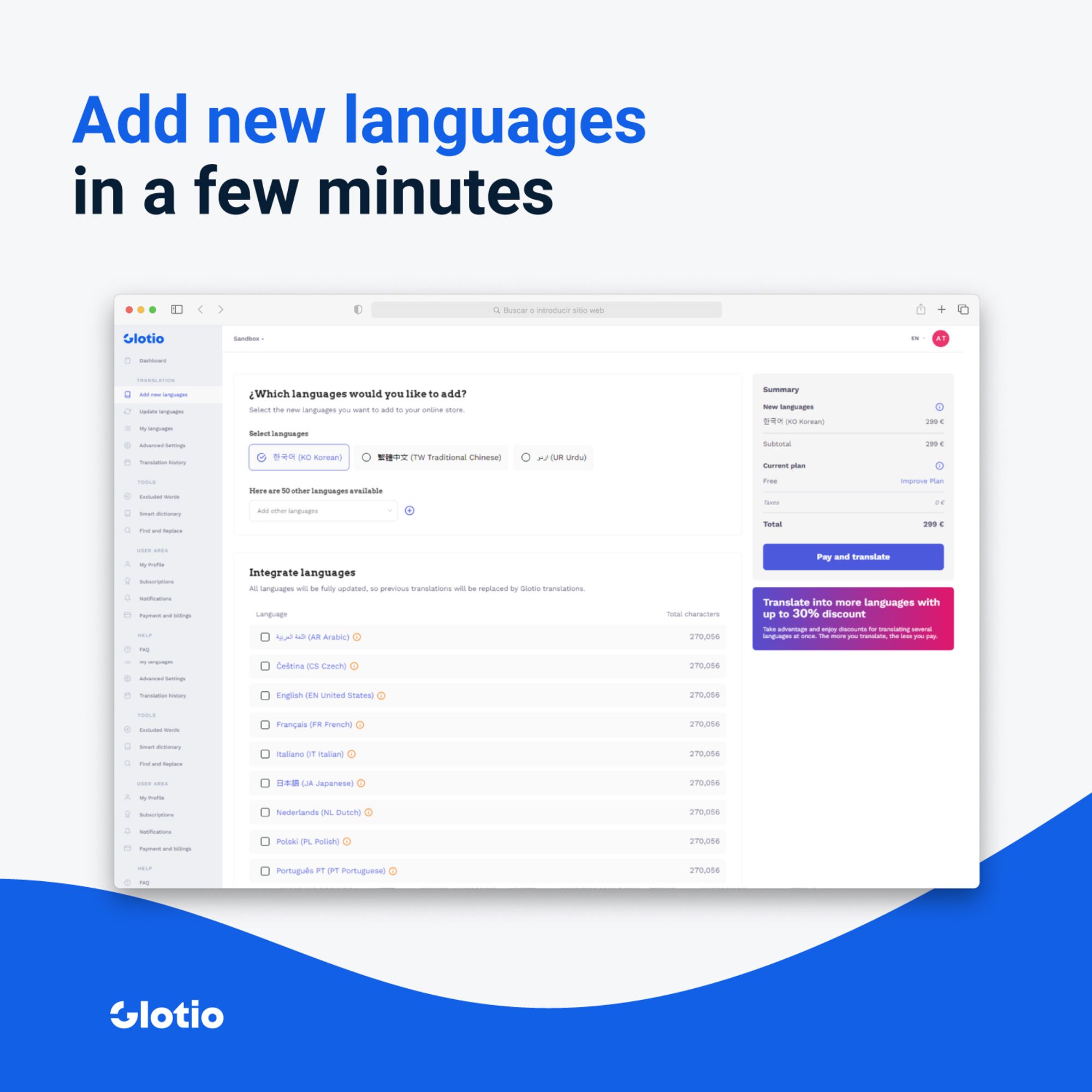 Select the language you want. Start translating from the source language in PrestaShop