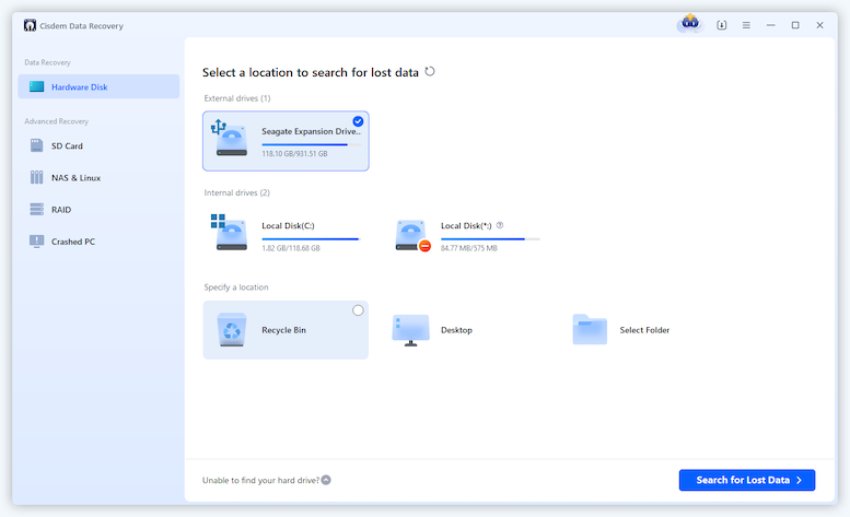Cisdem Data Recovery screenshot: Cisdem Data Recovery locate files