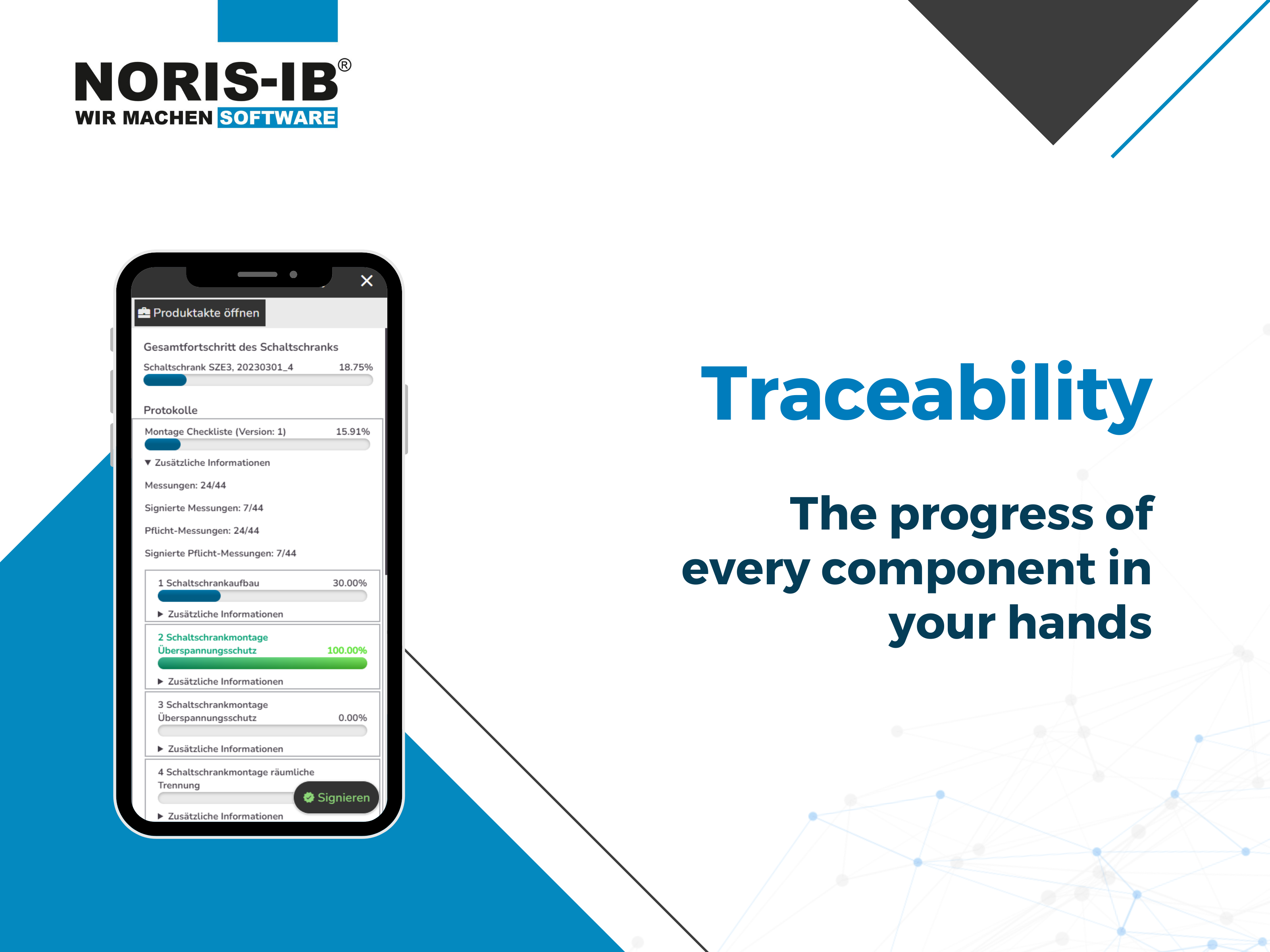 i|NORIS-DMI screenshot: Digitizing work instructions with i|NORIS®-DMI simplifies task execution, enhances accuracy, and reduces errors. They are easy to update, accessible in real time, and provide step-by-step guidance, ensuring employees follow standardized processes.
