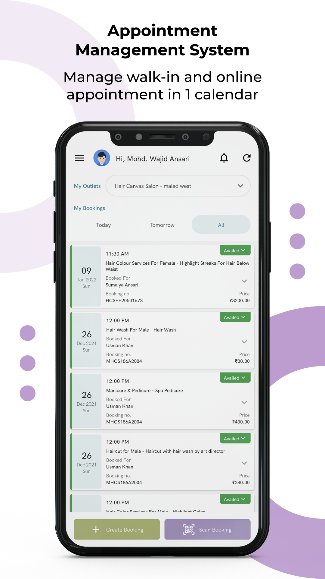 Wellnessta screenshot: Wellnessta appointment and scheduling 