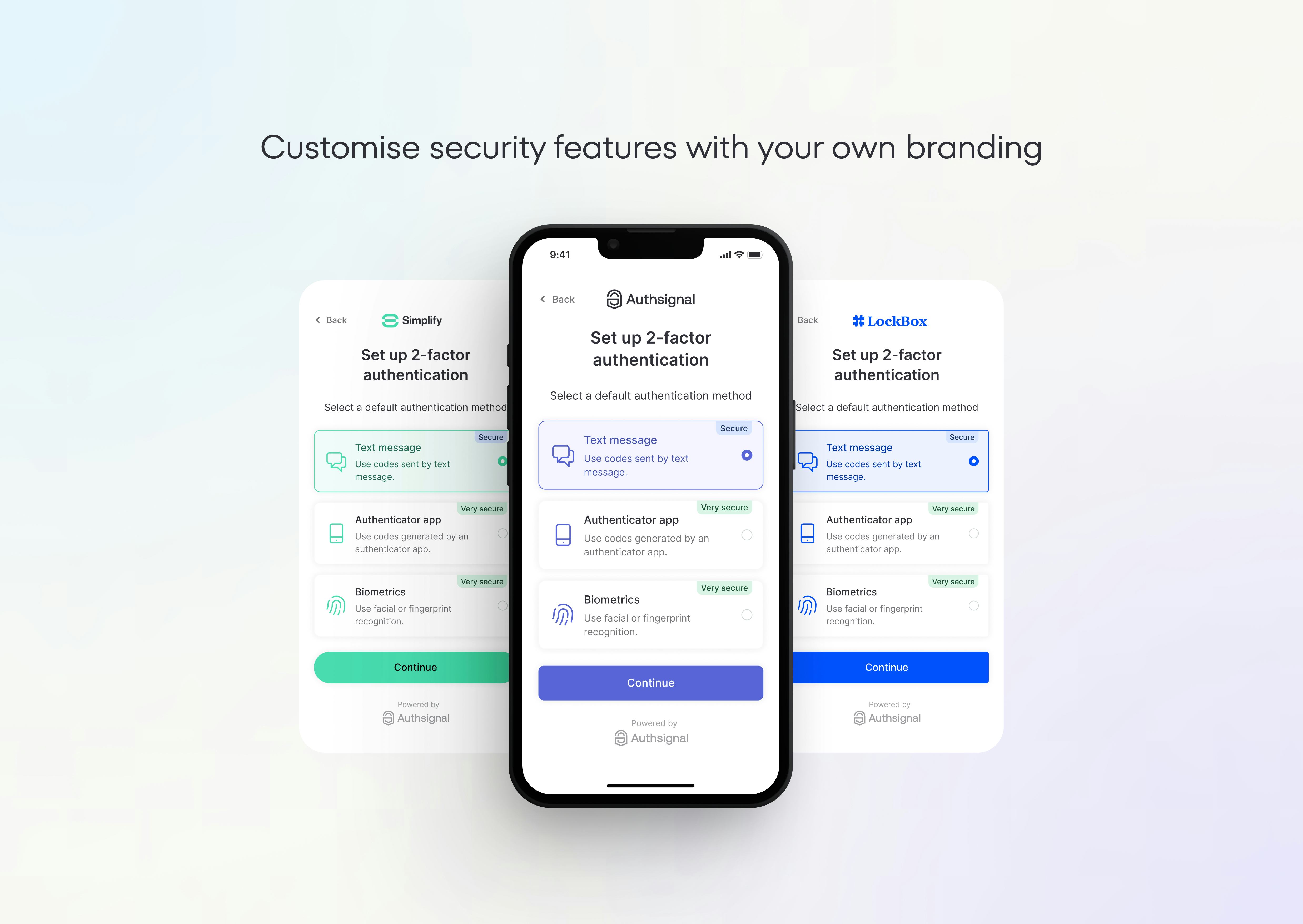 Authsignal Software - Build trust with your own customizable branding