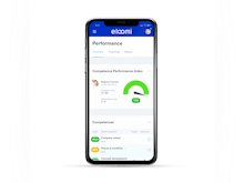 eloomi Software - eloomi system performance tracker dashboard on mobile screen
