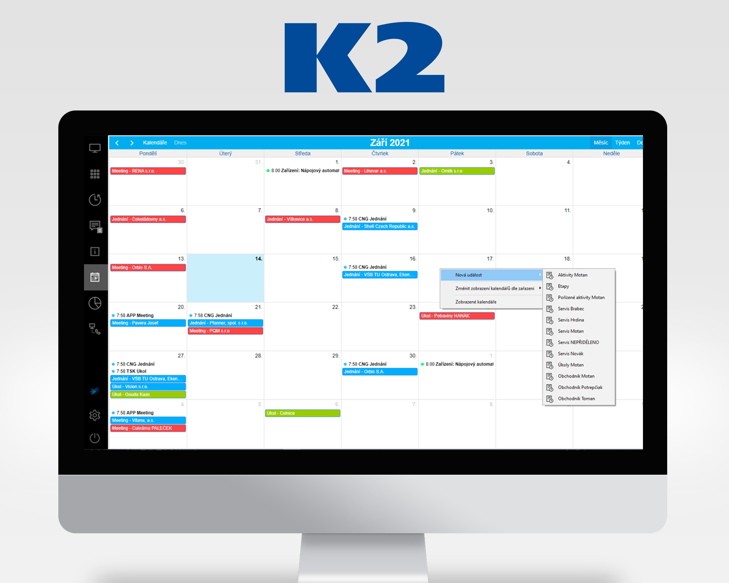 K2 ERP calendar