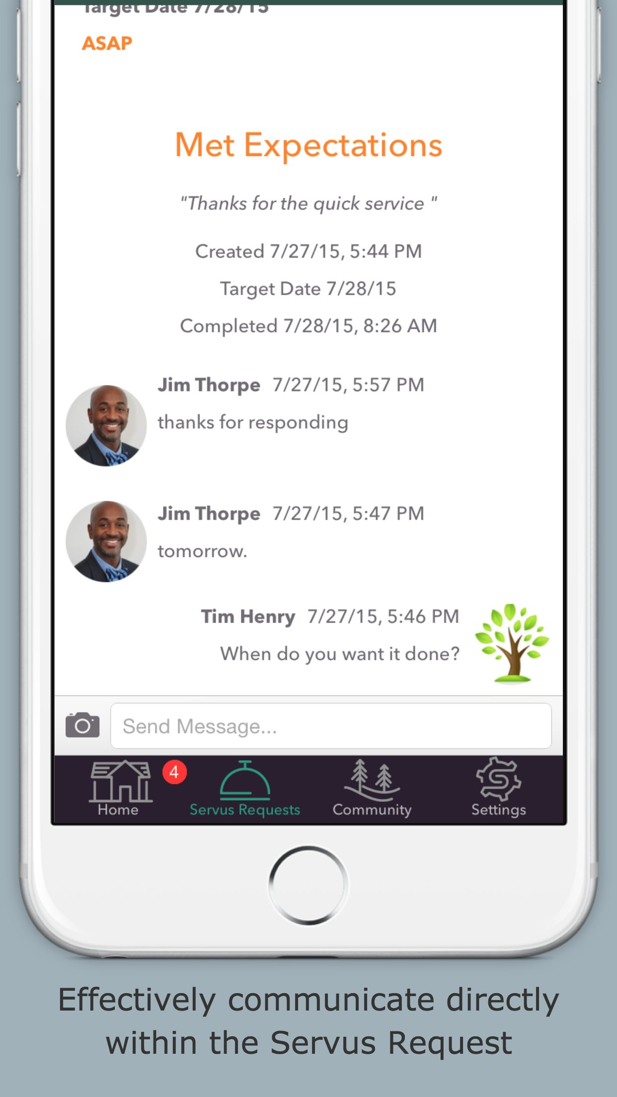 SERVUS Software - Servus Request Chat/Feedback (iOS app)