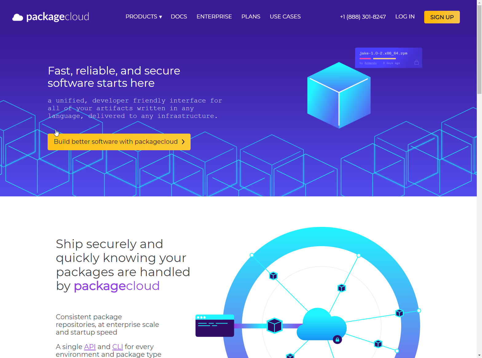 Packagecloud home page