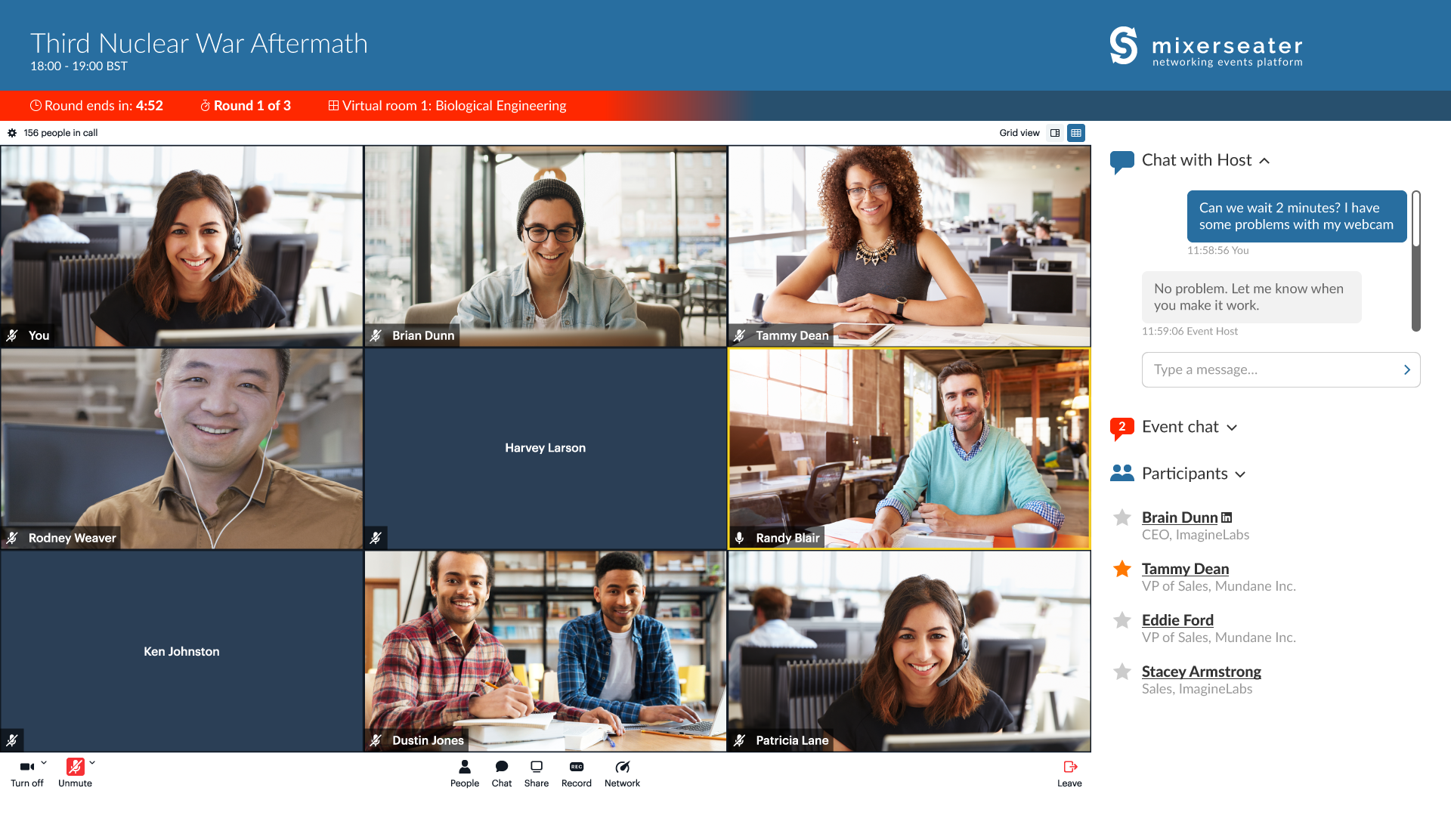 MixerSeater screenshot: MixerSeater online networking