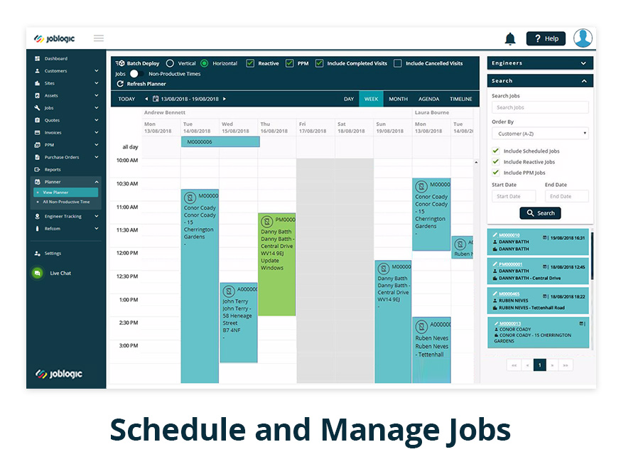 Joblogic Software - Schedule jobs