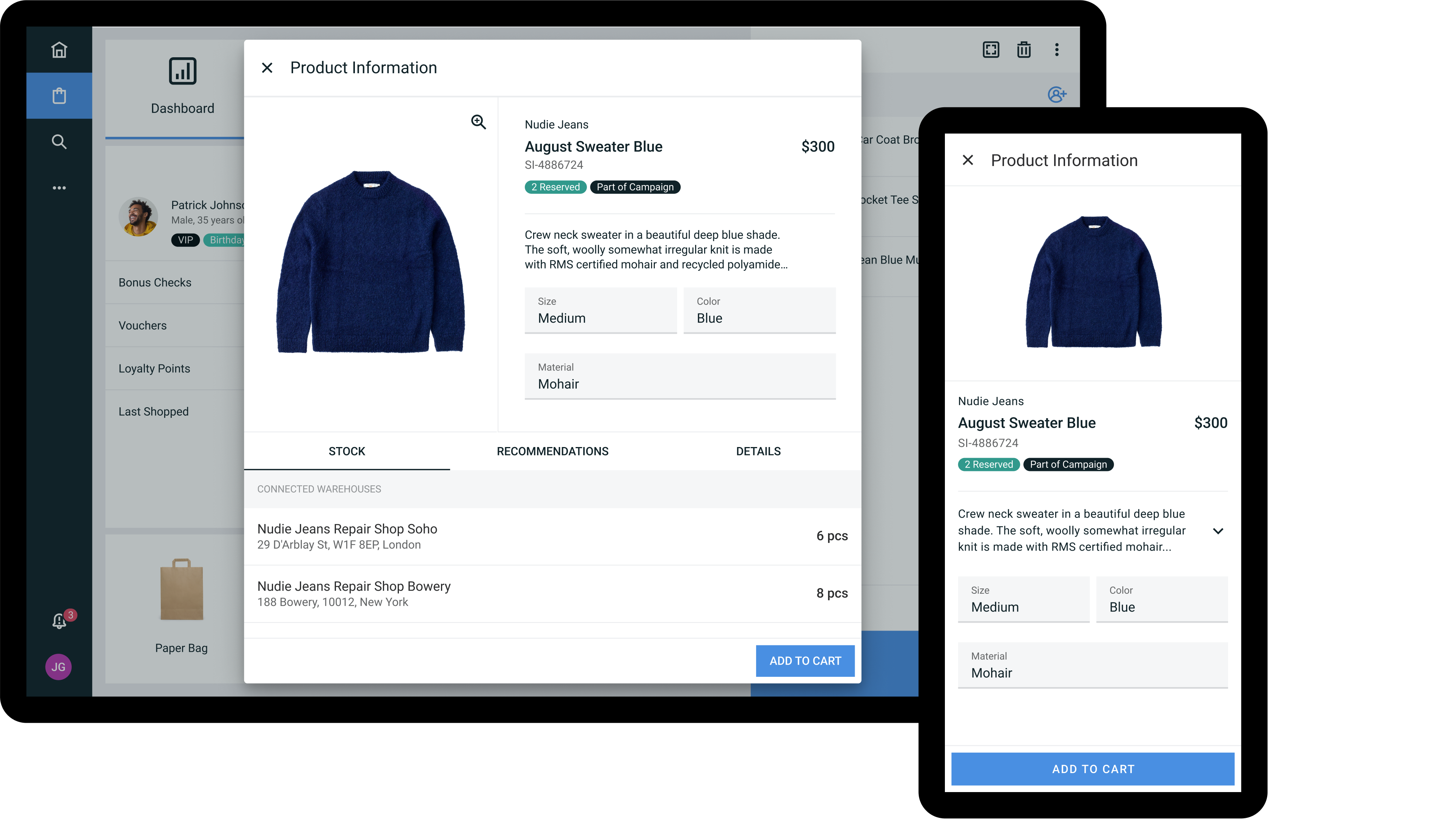 Sitoo Software - Order In Store through the POS you can let in-store customers place orders to any central warehouse, online shop or dark store.