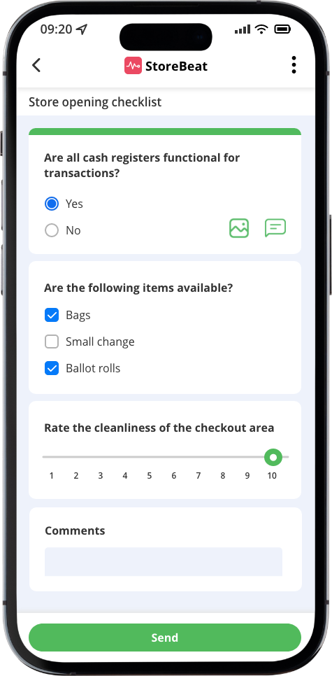 Frogmi screenshot: Frogmi checklist