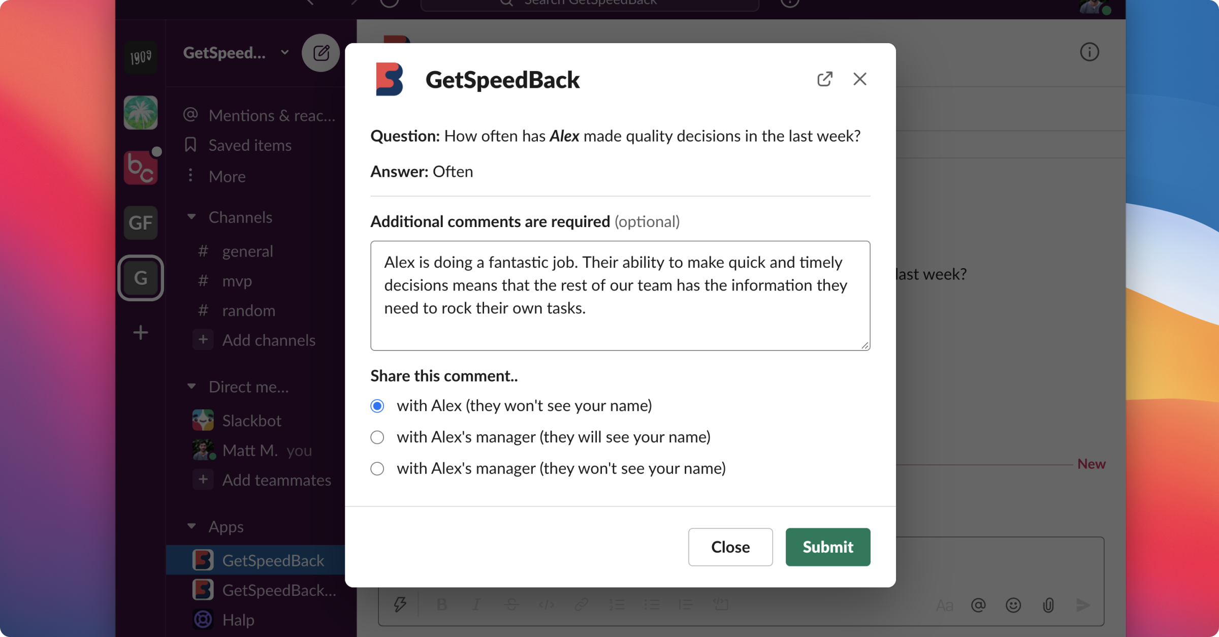 WorkStory sends you performance review questions automatically, throughout the year. Answering these questions as part of your workflow means you don't have to spend any time putting performance reviews together when its time to have a conversation.