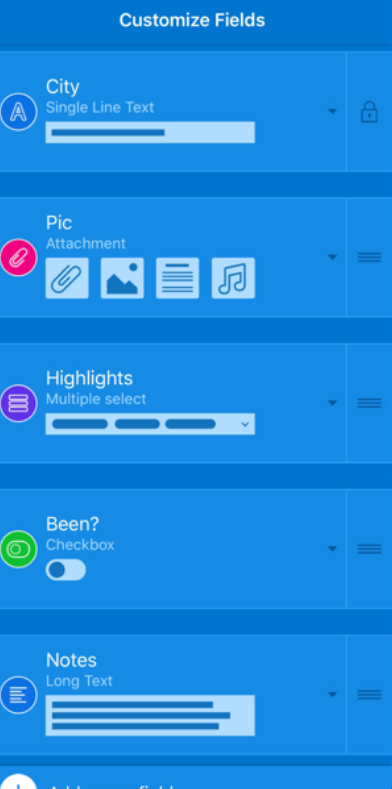 Airtable customize fields