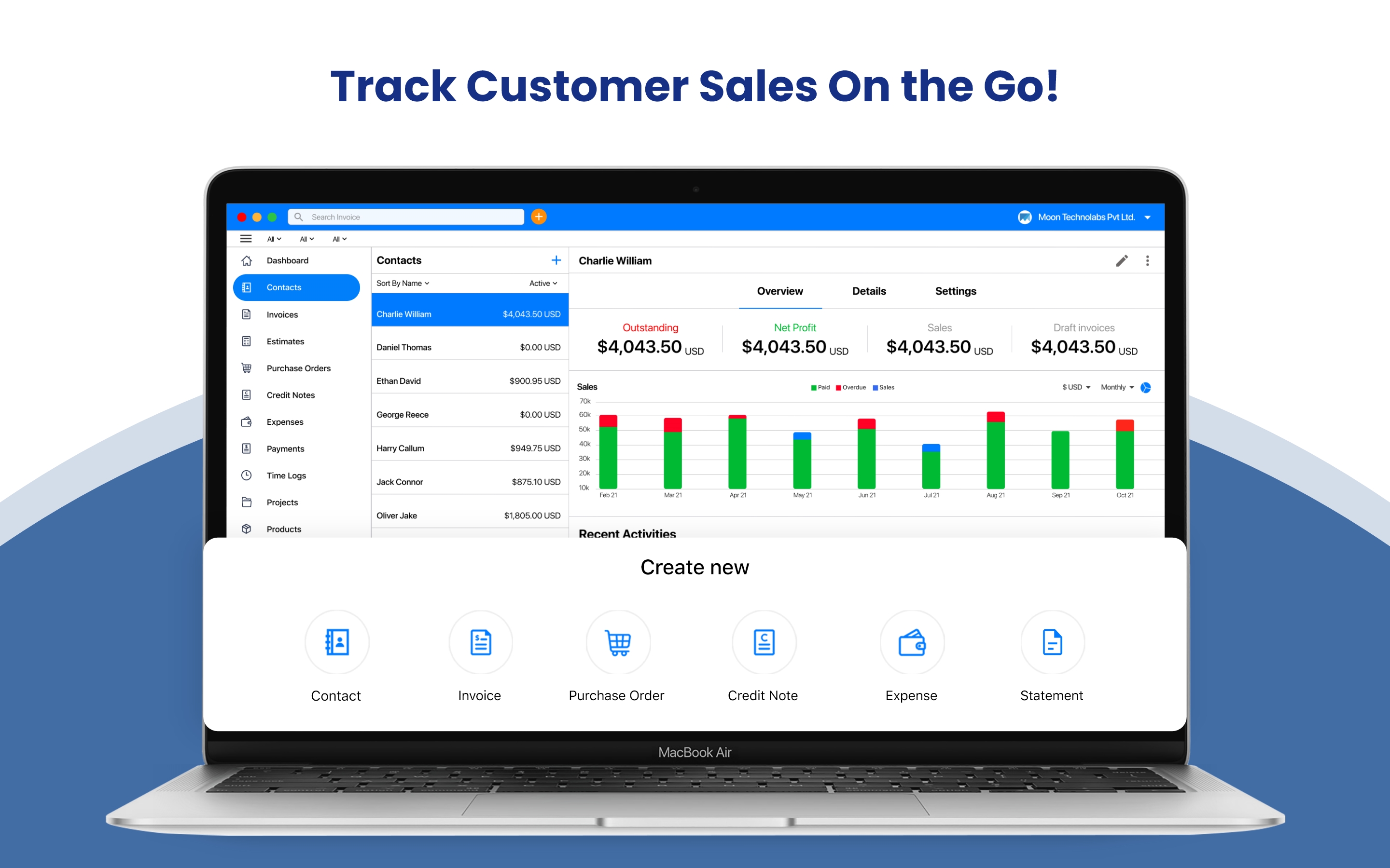 Track Customer Sales On the Go!