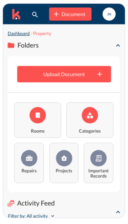 Kabinet screenshot: Kabinet Document Uploads