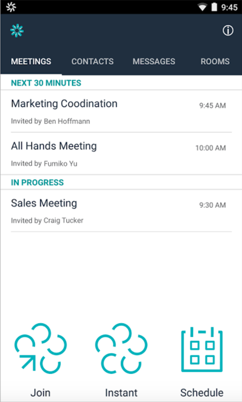 Amazon Chime Software - Meetings can be scheduled for a later date and time, or users can begin instant meetings at any time