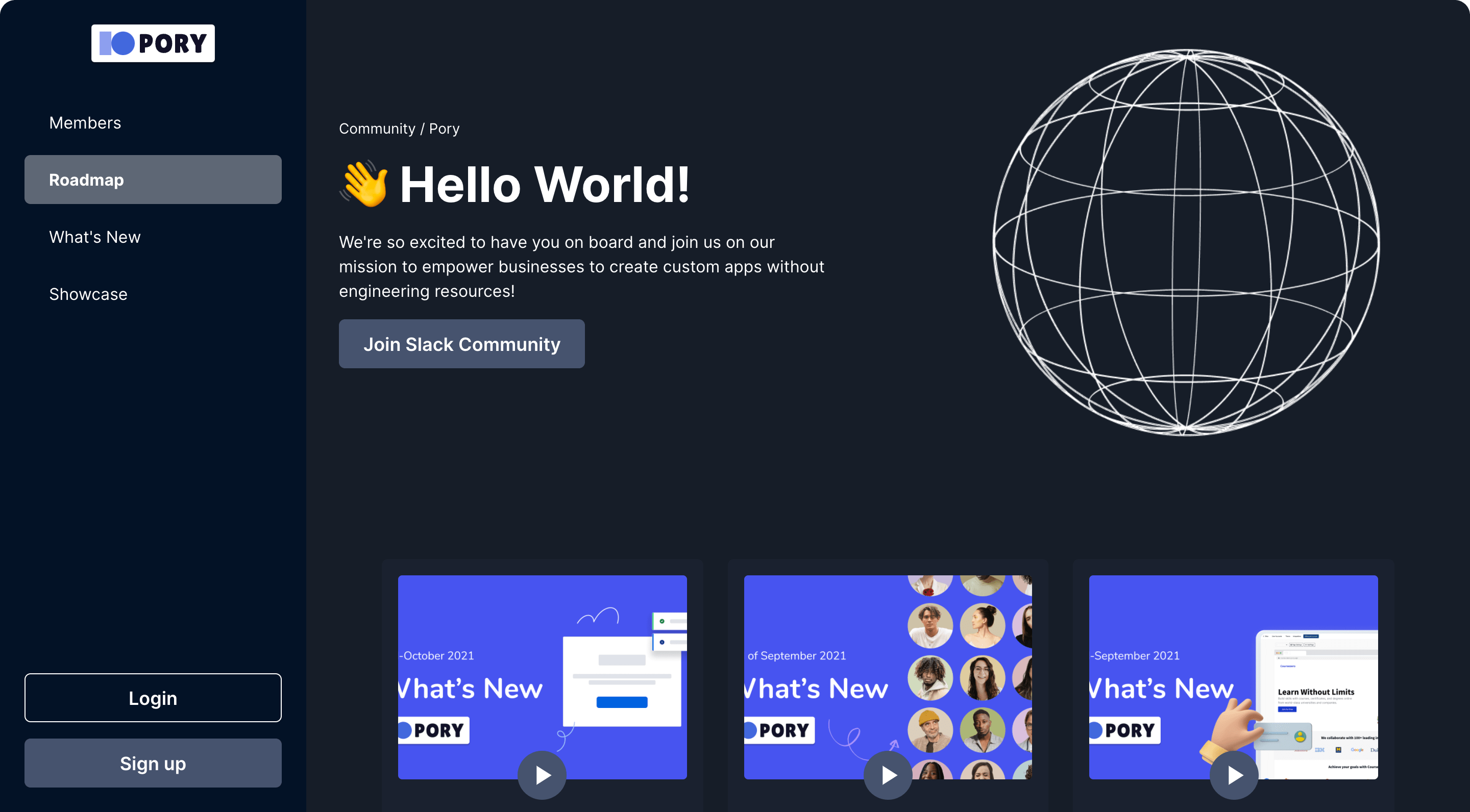 Pory screenshot: Pory Community Platform