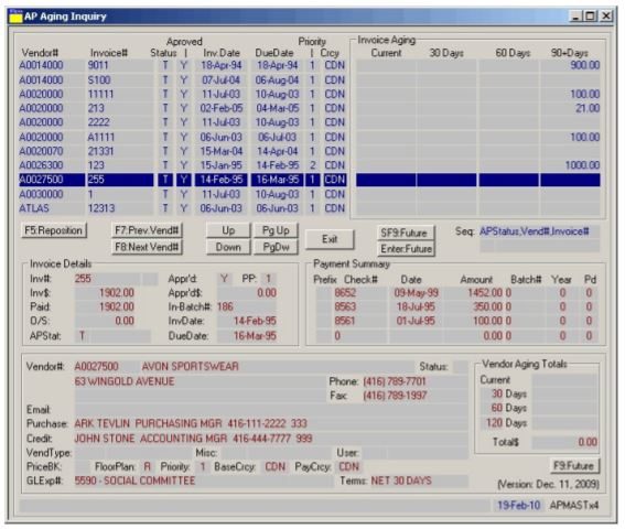 Sirius Software - Marina System accounts payable
