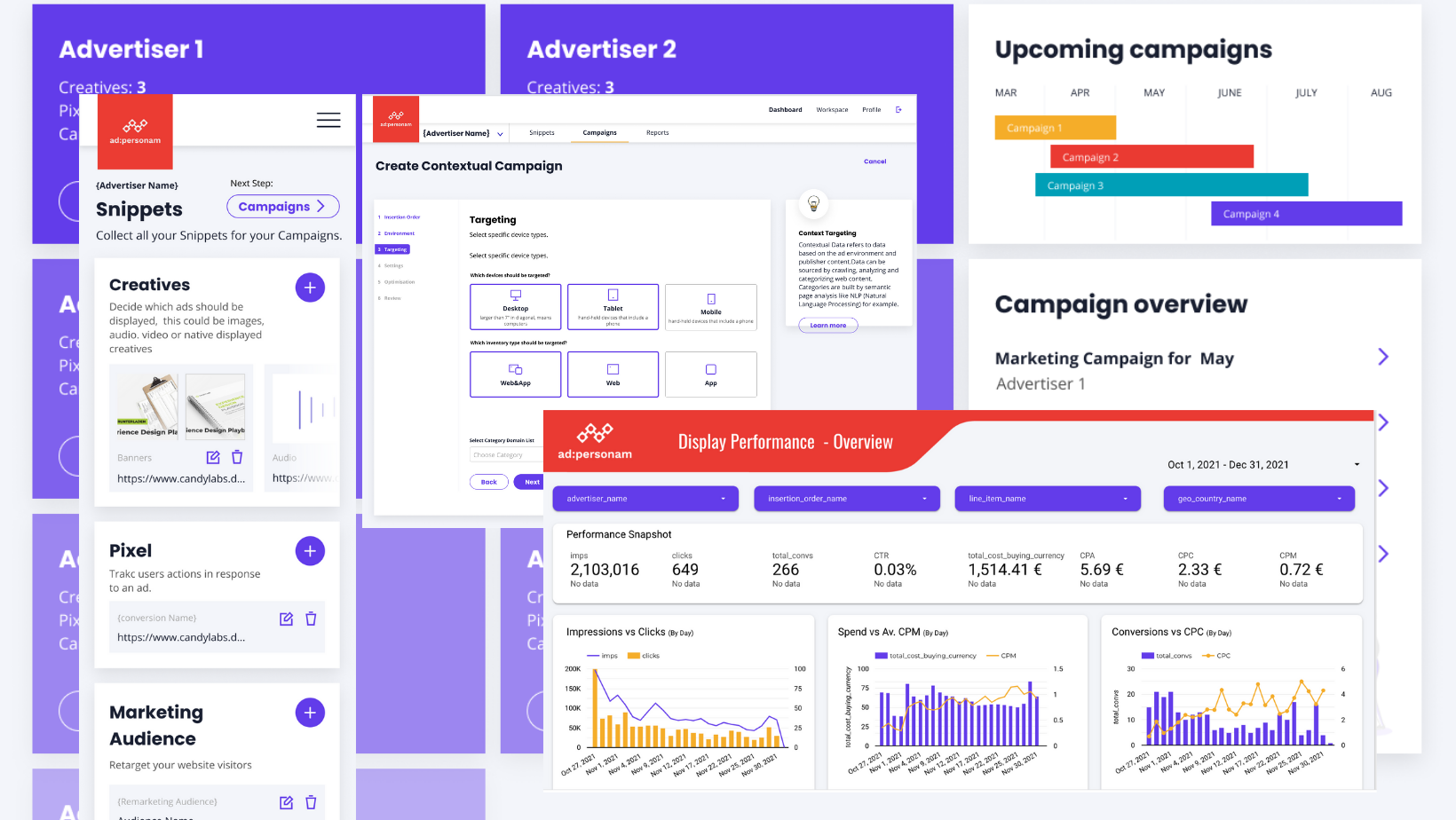 Marketer, freelancer, or agency - ad:personam's intuitive programmatic advertising platform streamlines campaign creation, requiring no tech expertise.