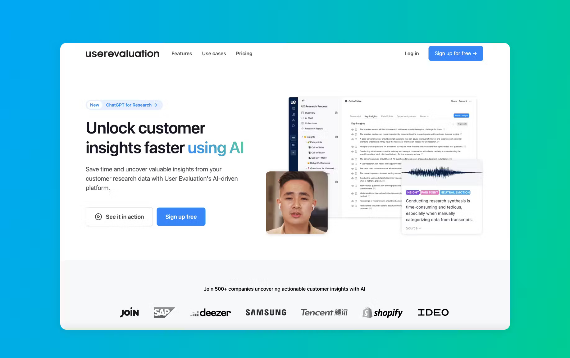 User Evaluation screenshot