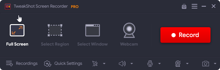 TweakShot Screen Recorder Software - Record Full Screen