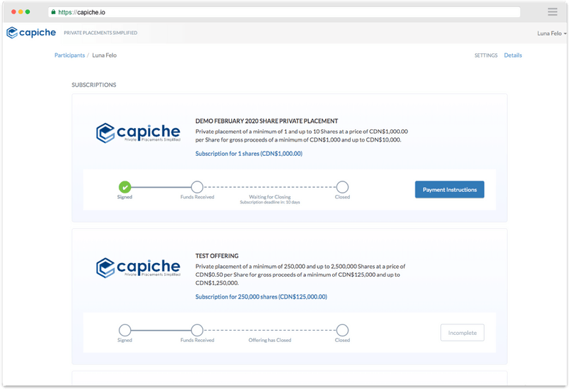 Capiche manage subscriptions 