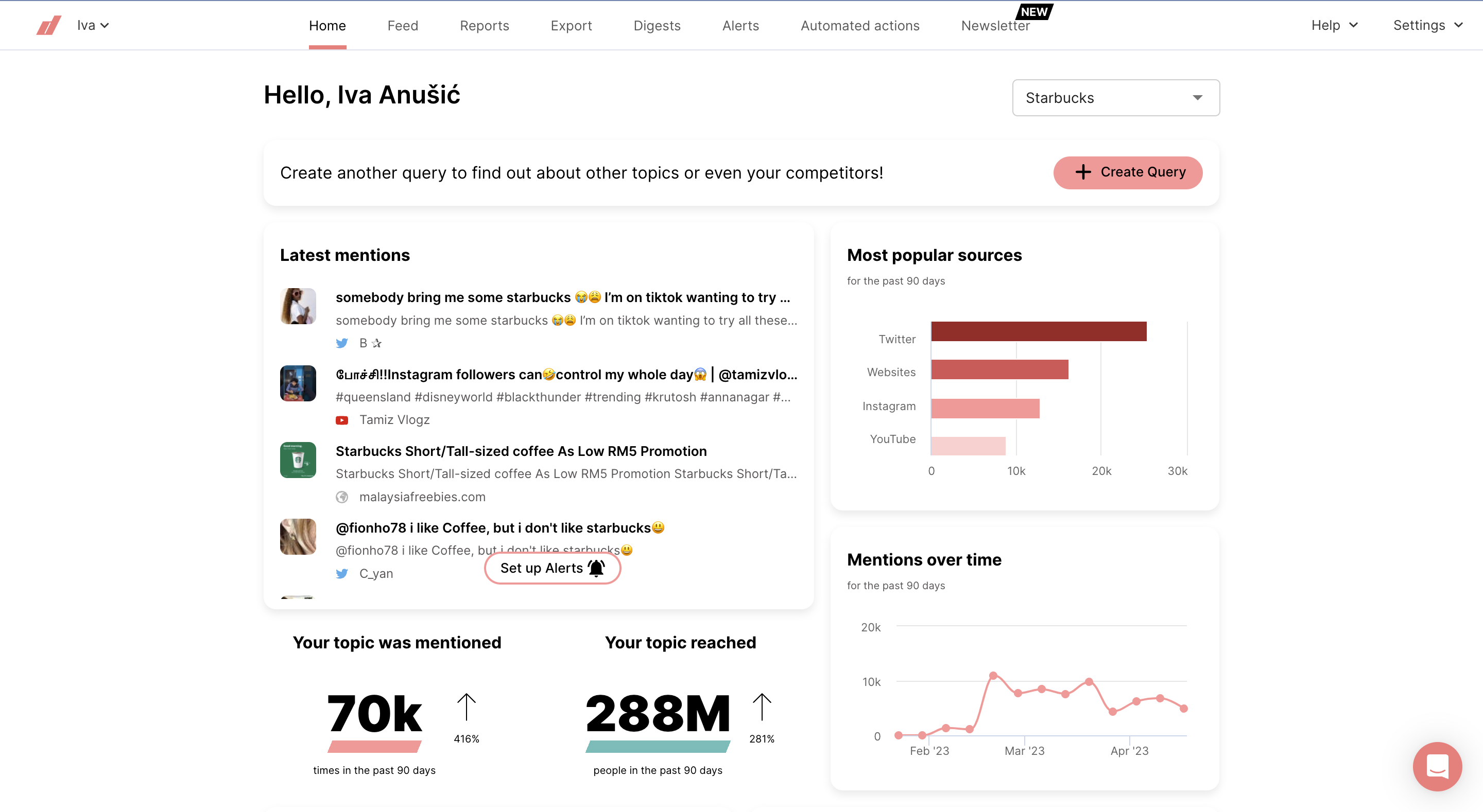 Brand reputation tool: Determ