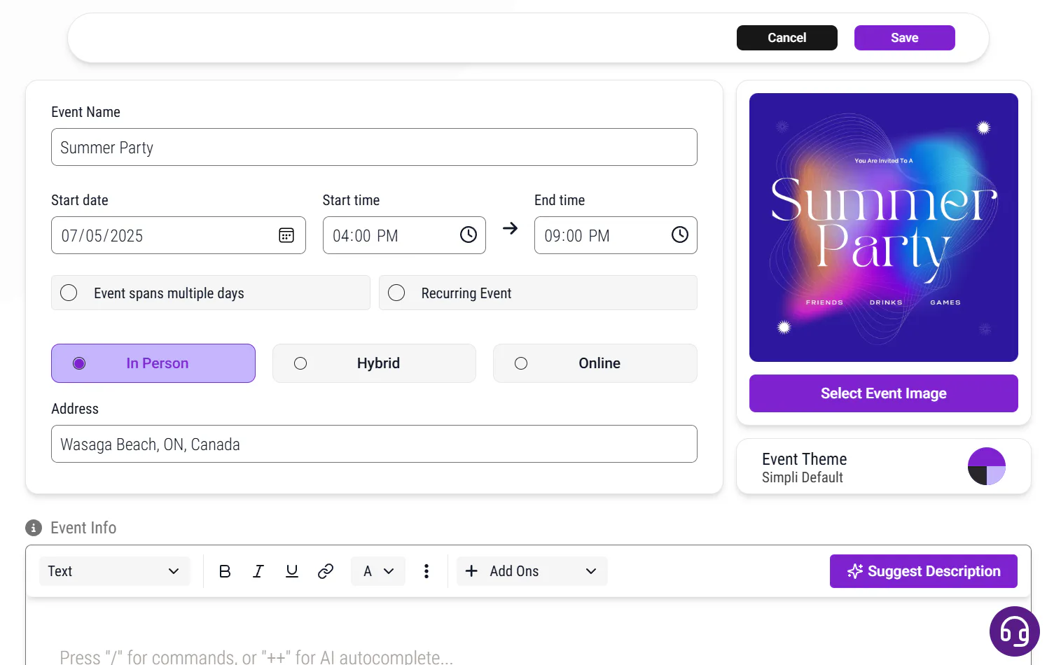 Simply Events Simpli Events Pricing, Reviews & Features - Capterra Canada 2026