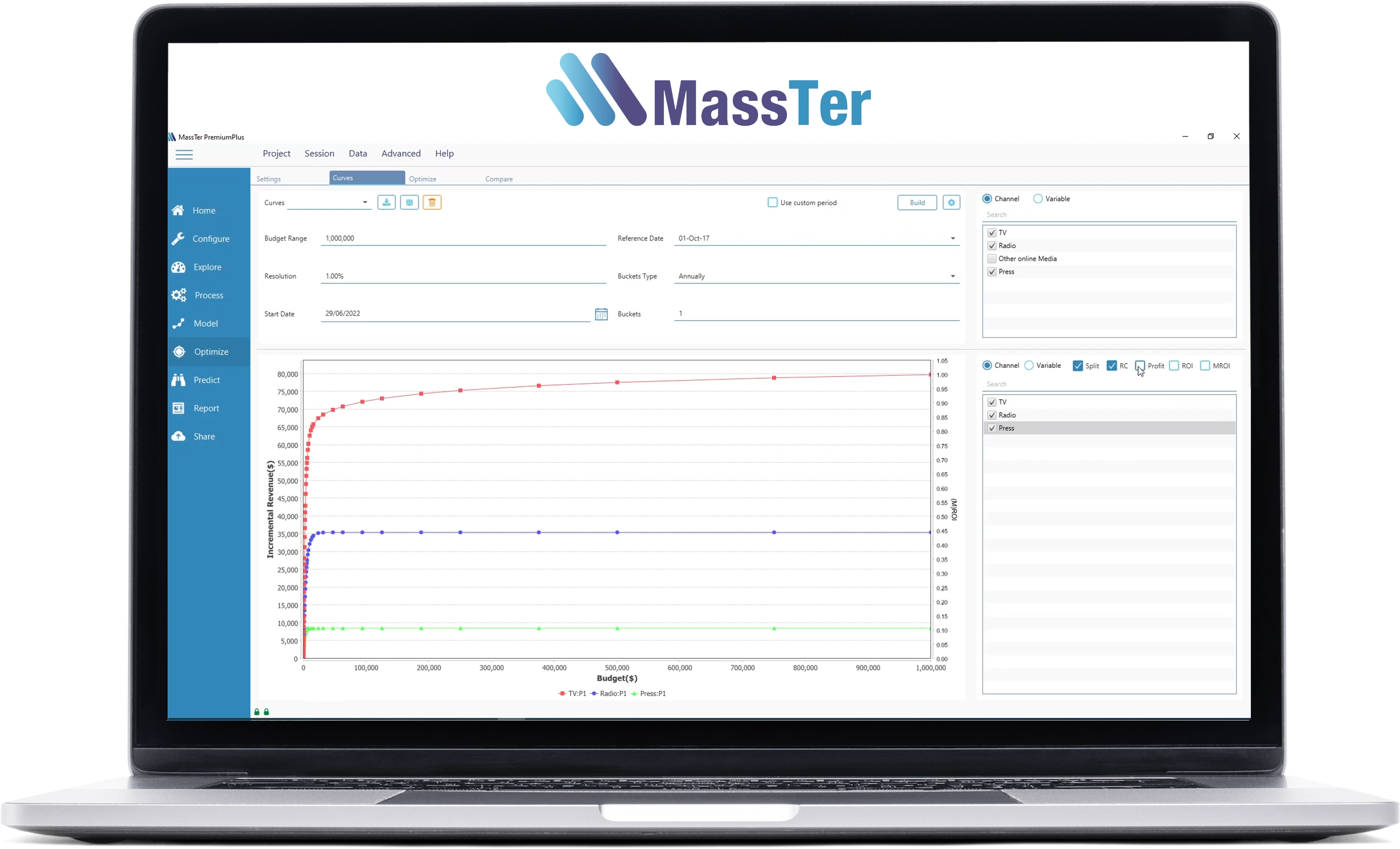 MassTer - Data Optimization Module - Marketing Mix Modeling and Optimization Software - MASS Analytics