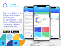 HappyTenant Software - HappyLandlord - mobile app for landlord that allows control, visibility, and transparency by enabling them to view the real-time updates, insights, and reports about their portfolio - eliminating the dependability on property managers.