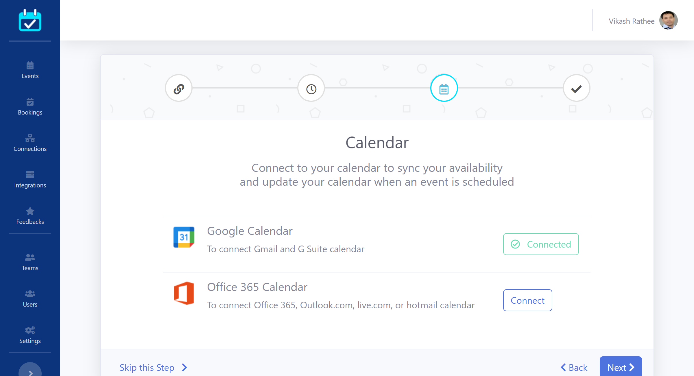 Calendar sync on appointment scheduling page