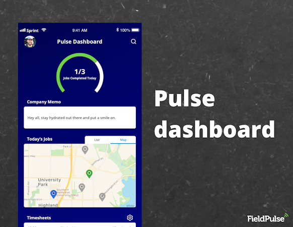FieldPulse screenshot: Pulse dashboard