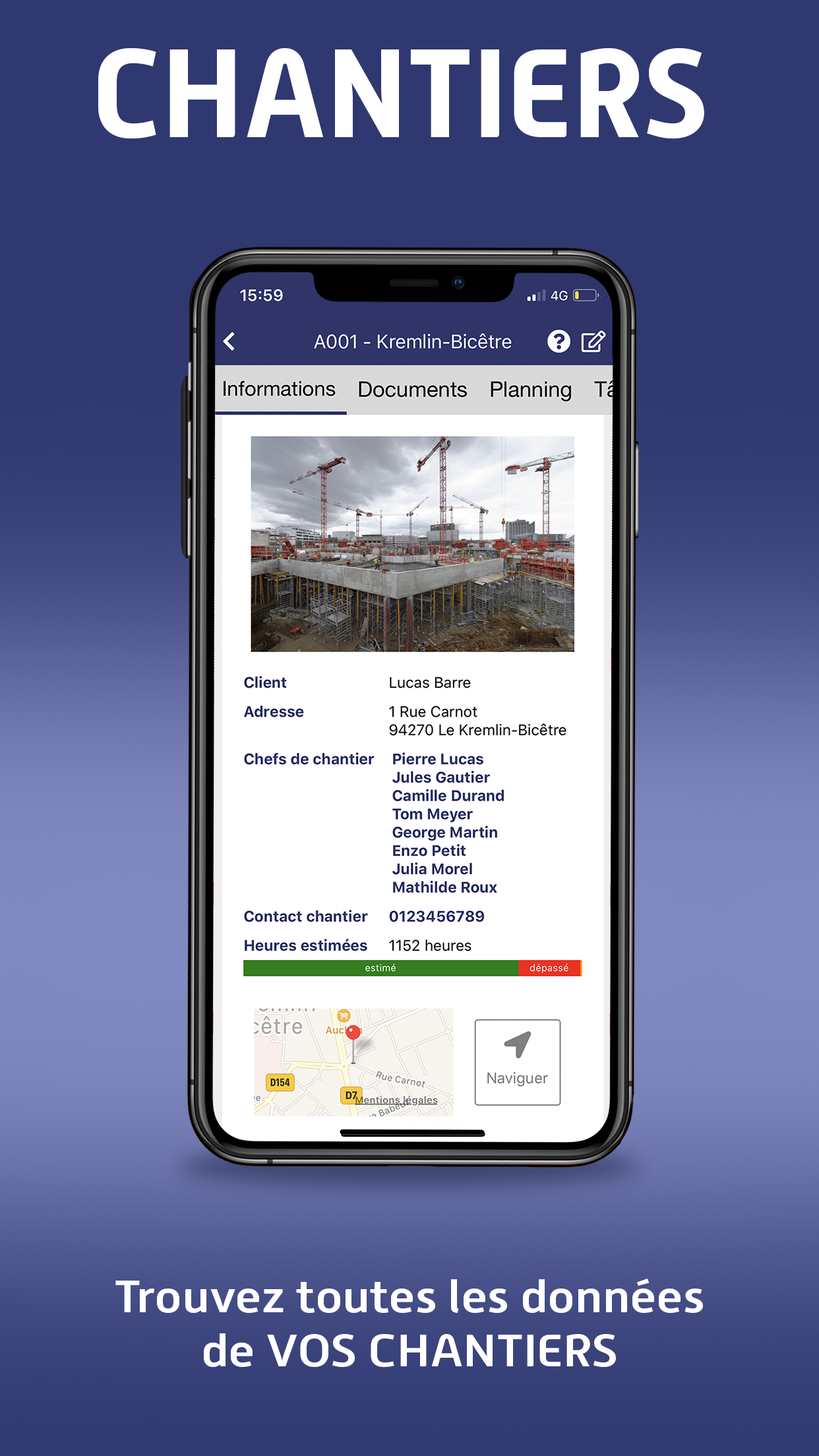 Alobees Software - Follow the progress of your work sites in real time thanks to the news feed. Your collaborators share photos and videos to transmit information directly on the field. Take advantage of a storage space to centralize your documents.
