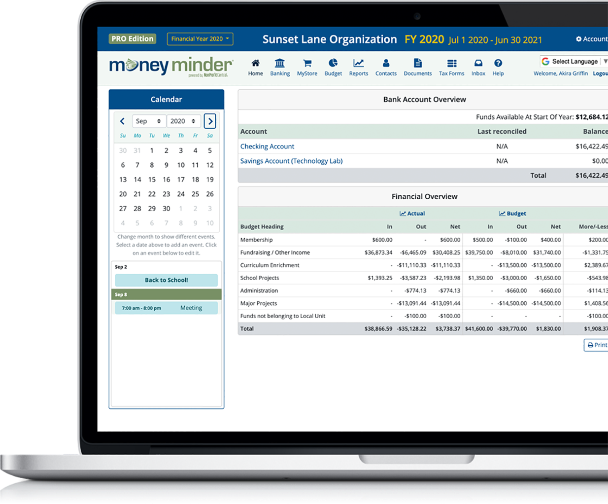 MoneyMinder Software - MoneyMinder nonprofit bookkeeping software
